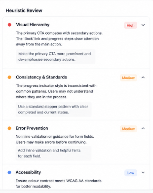 Component status dashboard